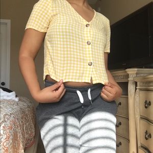 Cropped button up shirt